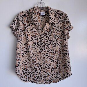 Cabi #6090 Lynx Leopard Blouse Size XS